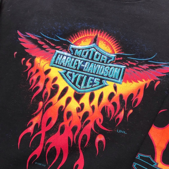Vintage 1998 Harley Davidson Flame Chicago Shirt - Picture 2 of 7